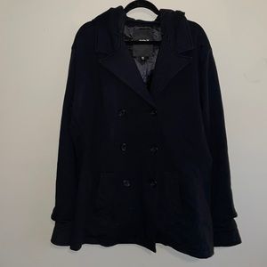 Hurley black cotton pea coat